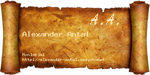 Alexander Antal névjegykártya